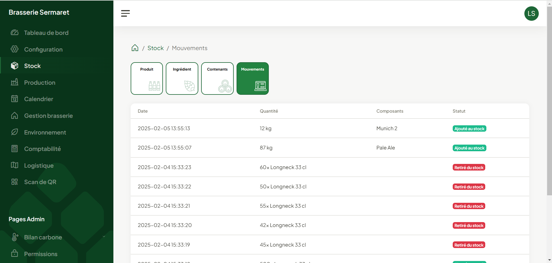Element status tracking